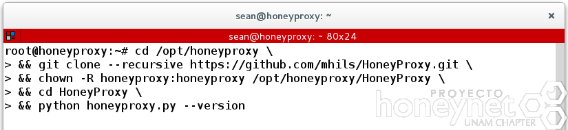 Figura 8. Instalación de HoneyProxy